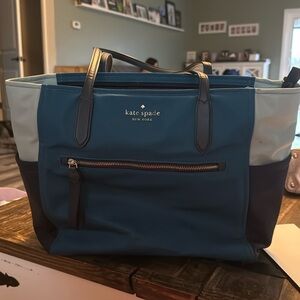 kate spade teal & grey laptop bag